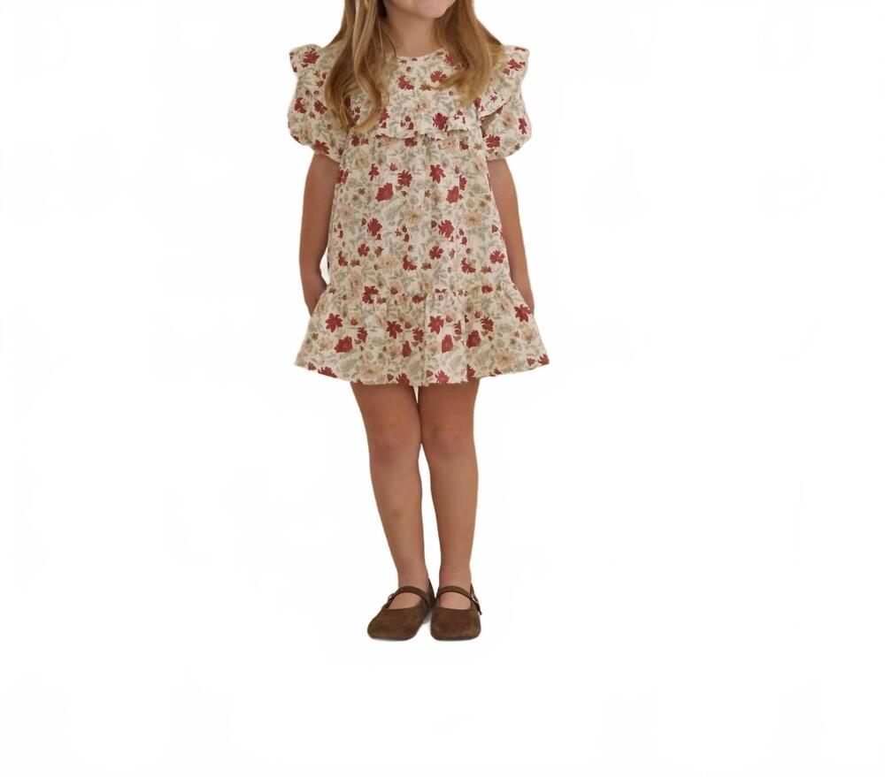 NEW RYLEE + CRU girls cordelia holiday floral dress in ivory